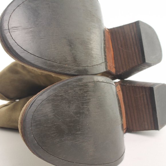 FIORENTINI + BAKER Block Heel Boots Bootie Size EU 39 US 9 Green/Taupe - Picture 11 of 16